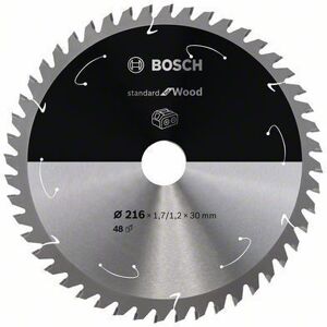 Bosch Lame de scie circulaire Standard for Wood pour scies sans fil 216 x 1,7/1,2 x 30, T48 - 2608837723 - Publicité