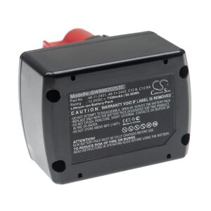 Batterie compatible avec Milwaukee 2471-20, 2471-21, 2471-22, 2590-20, 3/8, 49-24-0145, 49-24-0146 outil électrique (7500 mAh, Li-ion, 12 V)