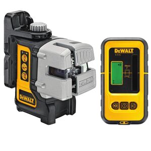 DeWalt DW089KD Laser muli-lignes avec auto-nivellement dans mallette (DW089K) & Détecteur laser (DE0892) - 3 lignes - 50m - Publicité