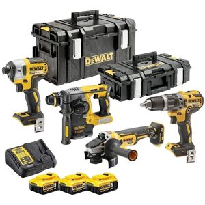 Pack 4 machines Brushless XR 18V DEWALT DCK422P3T-QW - 3 bat Li-Ion 5Ah + chargeur + coffret TSTAK - Publicité