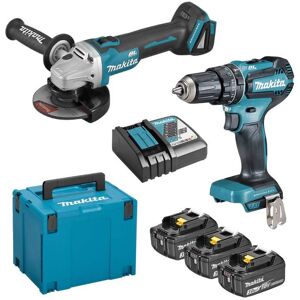 MAKITA 4 outils DDF458+DTD152+DGA452+DHR202 (18V 3x4Ah) - DLX4054MX1