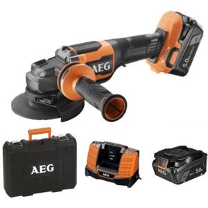 Meuleuse AEG PRO 18V Brushless - BEWS18-125BLPX2-502C - 125mm - 2 batteries 5,0Ah - Chargeur - Publicité