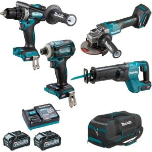 Makita Combopack XGT 40Vmax: DF001G + TD001G + GA005G + JR001G + 2 x BL4040 + DC40RA + Toolbag - Publicité