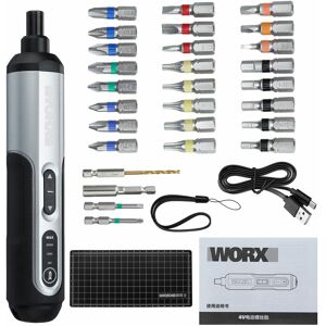 WORX WX240.1 Mini tournevis électrique 3,6V 250 tr/min Outil de bricolage de maison Poignée avec 26 embouts - Publicité