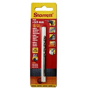 Starrett Forets à pointe fendue en acier rapide HSS 3,5 x 70 mm KBAR035 Foret hélicoïdal pour acier, fonte, bois, matériaux souples - Publicité