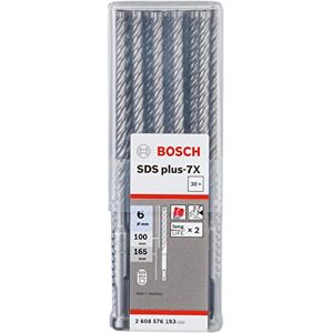 Bosch Professional 30 pièces Foret SDS plus-7X (pour le béton armé et la maçonnerie, 6 x 100 x 165 mm, accessoire pour marteau burineur) - Publicité