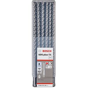 Bosch Professional 10 pièces Foret SDS plus-7X (pour le béton armé et la maçonnerie, 8 x 150 x 215 mm, accessoire pour marteau burineur) - Publicité