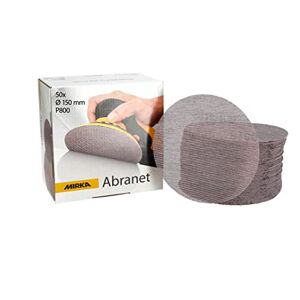 MIRKA Abranet Disques abrasifs filet Ø 150 mm Velcro / grain P800 / 50 pces / pour poncer le bois, le mastic, la peinture, le plastique / 5424105081 - Publicité