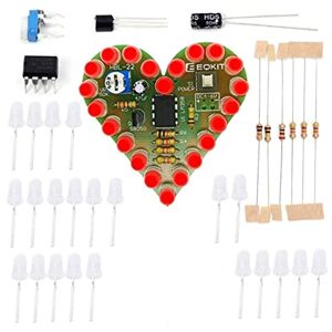 SouiWuzi Lampe à souder à LED, kit d'entraînement à Soudure Lampe à souder à LED Rouge en Forme de c ur Projet électronique de Bricolage Kit de Projet électronique - Publicité