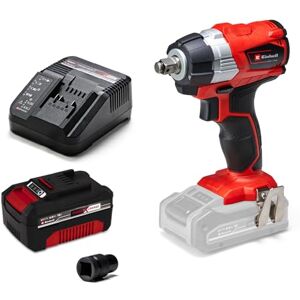 Einhell Professional Boulonneuse sans fil TE-CW 18 Li BL Solo Power X-Change (Couple maximum 215 Nm, changement de pneus, batterie puissante, avec LED) avec Chargeur et Batterie 4,0Ah - Publicité