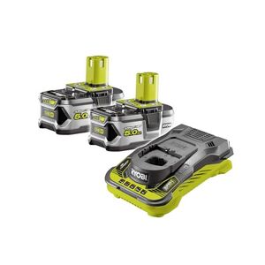 RYOBI Pack 2 Batteries 18V One+ 5.0 Ah & Son Chargeur Rapide RC18150-250G - Publicité