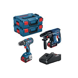 Lot BOSCH Perceuse GSR 18V-28 + Perforateur GBH 18V-21 + 2 batteries 18V 4.0Ah +chargeur + 2 coffrets L-Boxx 0615990M0R - Publicité