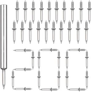 Ellxen 200 pcs clous sans couture avec fil de base à double tête,sans trace,clous en corne,clous muraux spéciaux pour placage de bois,meubles de canapé,têtes de lit,clous avec outil de manchon - Publicité