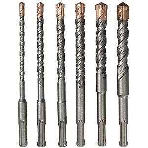 Meccion Foret SDS Plus Idéal pour Percer Dans le Béton, Brique, Pierre, Maçonnerie 4 pointes en carbure, Accessoire Marteau Burineur (6 PCS SET (160mm)) - Publicité