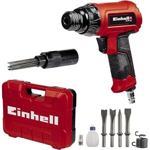 Einhell Kit marteau burineur pneumatique TC-PC 45 (pour pierre + métal, avec kit de 4 burins de 120 mm, embout pour dérouilleur à aiguilles, flacon d'huile (vide), raccord) - Publicité