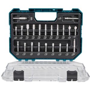 Makita Coffret de 22 fraises à bois sur tige de Ø8 mm pour défonceuse  D-74784 - Publicité