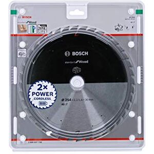 Bosch Professional 1x Lame de scie circulaire Standard for Wood (bois, 254 x 30 x 2,2 mm, 40 dents, accessoire de scie circulaire sans fil) - Publicité