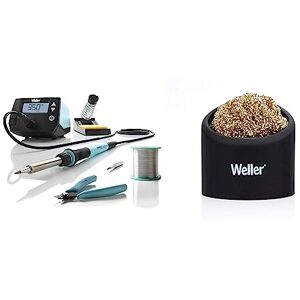 Weller WE 1010 (T0053298390) Kit éducatif 70 W/230 V Station de soudage numérique 1 canal avec 2 pointes de soudure & WLACCBSH-02 Nettoyant Pour Eponge A Souder En Laiton, Avec Support En Silicone - Publicité