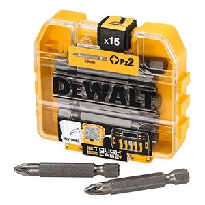 DeWalt DT7912-QZ Coffret d'Accessoires Toughcase Embouts de Vissage PZ2 50mm x15- Pour Perceuse-Visseuse Argent - Publicité