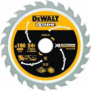 DeWalt Lame de Scie Circulaire Sans Fil XR Runtime Disque Tranchant de 190x30 mm 24 Dents Matériau Lame Carbure Robuste et Durable Convient pour une Utilisation Professionnelle DT99562-QZ - Publicité