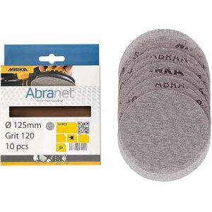 MIRKA Abranet Disques abrasifs filet Ø 125 mm autoagrippant grain P120 10 pcs pour poncer le bois, le mastic, la peinture, le plastique AE232F1012 - Publicité