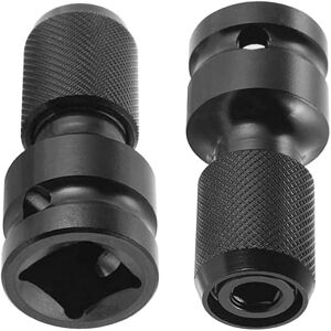 SPEACOUR 2 PCS Embout Boulonneuse a Choc en Acier Embout Visseuse Douille a Choc avec Accessoires Adaptateurs de Douille à Impact pour Adaptateurs de Douille 1/4" Hexagonales Tournevis(Noir) - Publicité