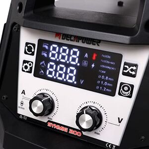 Decapower 200A Synergy poste a souder MIG MAG Gas sans gaz Flux MMA Lift DC Tig Inverter Machine à souder 4 en 1 - Publicité