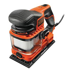 Black & Decker KA330EKA-QS Ponceuse vibrante 1/3 feuille filaire Plateau : 91 x 189 mm Fixation auto-agrippante Vitesse variable D'orbite : 2 mm Livrée en coffret 270W, 6 Abrasifs Noir/Orange - Publicité