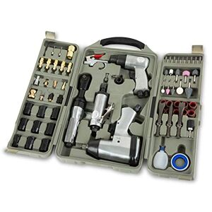 EBERTH Kit d'outils pneumatiques 71 pièces avec clé à chocs 1/2", clé à cliquet 3/8", marteau burineur 150mm et meuleuse droite 6mm, outil pneumatique avec raccord d'air comprimé 1/4" et accessoires - Publicité