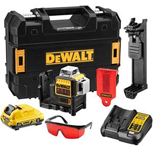 DeWalt Laser Multilignes 3x360° 12V Li-Ion 2Ah Niveau Laser Autonivelant 4° sans Fil avec Faisceaux Rouges, 1 batterie, Chargeur et Coffret Précision +/-3mm@10m Distance 30m DCE089D1R-QW 46 x 16 x 33 cm Noir/Jaune/Rouge - Publicité