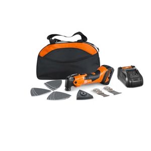 Fein Multimaster AMM 500 Plus 4.0 Ah NYLON BAG EDITION, avec 18 accessoires pour scier et poncer, compatible avec batteries AMPShare/Bosch18 V, une batterie 18V/4Ah et un chargeur. Avec sac en nylon. Publicité