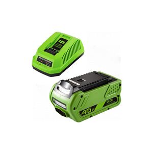 GreenWorks 1x GreenWorks G40B6 / G-MAX 40V batterie + chargeur (40 V, 5 Ah)