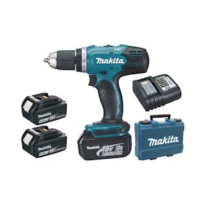 Makita Perceuse Visseuse 18v + 3 Batteries 3ah + Chargeur + Coffret Makita Ddf453sfe3