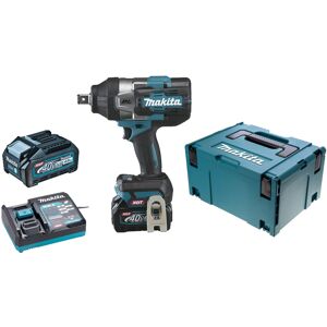 Boulonneuse à chocs 40V + 2 batteries 4 Ah + chargeur + coffret MAKPAC 3 - MAKITA - TW001GM201 - Publicité