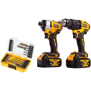 Pack de 2 outils 18V (DCD709/DCF809) + 2 batteries 4Ah + chargeur en coffret DT70708 T-STAK DEWALT DCK2062M2T