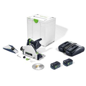 Festool Scie circulaire plongeante 18V TSC 55 5,0 KEBI-Plus/XL + 2 batteries 5Ah + chargeur + Systainer SYS³ - FESTOOL - 577342