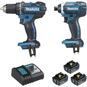 Pack de 2 outils 18V (DDF452 / DTD152) + 3 batteries 5Ah + chargeur rapide + coffret MAKPAC - MAKITA - DLX2127TJ1 - Publicité