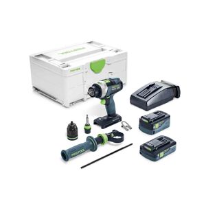 Festool Perceuse-visseuse à percussion 18V QUADRIVE TPC 18/4 5,0/4,0 I-Plus + 2 batteries 4Ah / 5Ah + chargeur + coffret SYSTAINER SYS 3 - FESTOOL - 577651