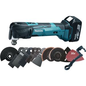 Découpeur-ponceur multifonctions 18V + 2 batteries 4Ah + chargeur rapide + coffret MAKPAC - MAKITA - DTM51RMJX3 - Publicité