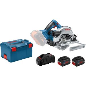 Bosch Scie circulaire 18V GKS 18V-57 G + 2 batteries 5,5 Ah + chargeur en coffret L-BOXX - BOSCH - 06016A210C