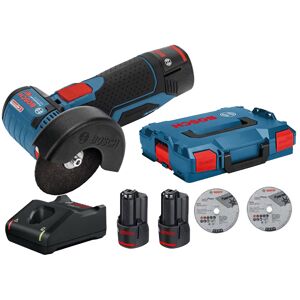 Bosch Meuleuse angulaire sans-fil GWS 12V-76 + 2 batteries 2Ah + chargeur + coffret L-BOXX - BOSCH