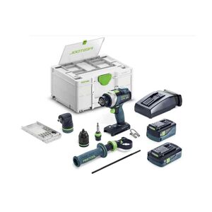 Festool Perceuse-visseuse à percussion 18V QUADRIVE TPC 18/4 5,0/4,0 I-Set avec 2x batteries + chargeur en coffret Systainer³ DF M 187 - FESTOOL - 577621