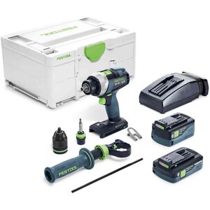 Festool Perceuse-visseuse 18V QUADRIVE TDC 18/4 5,0/4,0 I-Plus + 1 batterie 4Ah + 1 batterie 5Ah + chargeur + Systainer SYS3 - FESTOOL - 577649