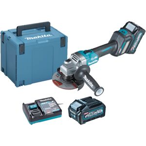 Makita Meuleuse 40V XGT 125mm + 2 batteries 4Ah + chargeur rapide + coffret MAKPAC - MAKITA - GA023GM201