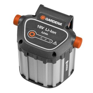 Batterie système BLi-18 de GARDENA : accessoires pour de nombreuses tondeuses, souffleurs et taille-haies GARDENA, puissance de 18 V avec capacité de 2,6 Ah, durée de charge env. 4 h (9839-20) - Publicité