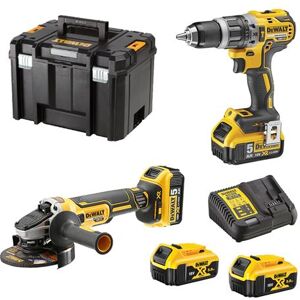 Pack 2 outils 18V XR (DCD796 + DCG405) + 2 batteries 5Ah + chargeur + coffret T-STAK - DEWALT - DCK2080P2T-QW - Publicité