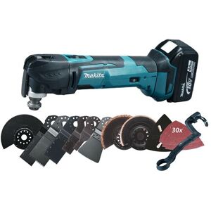 Découpeur-ponceur multifonctions 18V + 2 batteries 4Ah + chargeur rapide + coffret MAKPAC - MAKITA - DTM51RMJX3 - Publicité