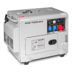 Mw Tools Groupe électrogène insonorisé diesel 4,8 kW 230V+ 6 kW 400V MW Tools