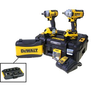 Ensemble Boulonneuse + clé à choc 18V Dewalt + 2 batteries + coffret unisexe - Publicité