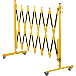 Axess Industries barrieres extensibles sur roulettes   coloris jaune et noir   long. max. 3600 mm